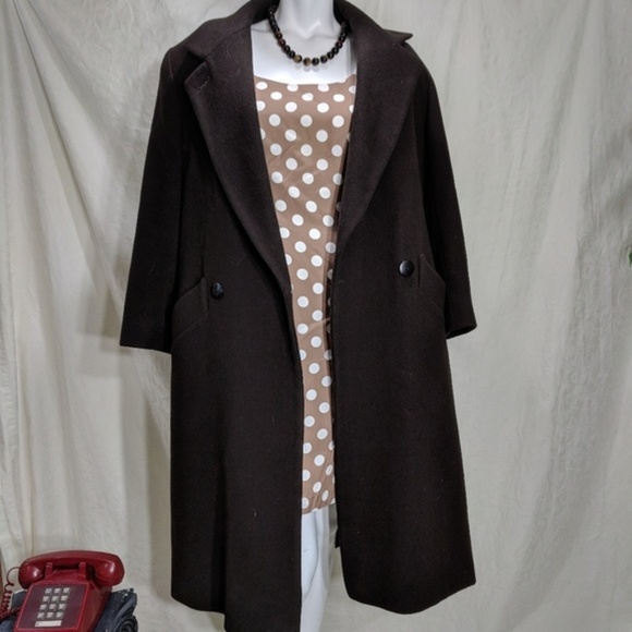 London Fog Jackets & Blazers - London Fog Ladies Wool Overcoat in Brown Size 8P